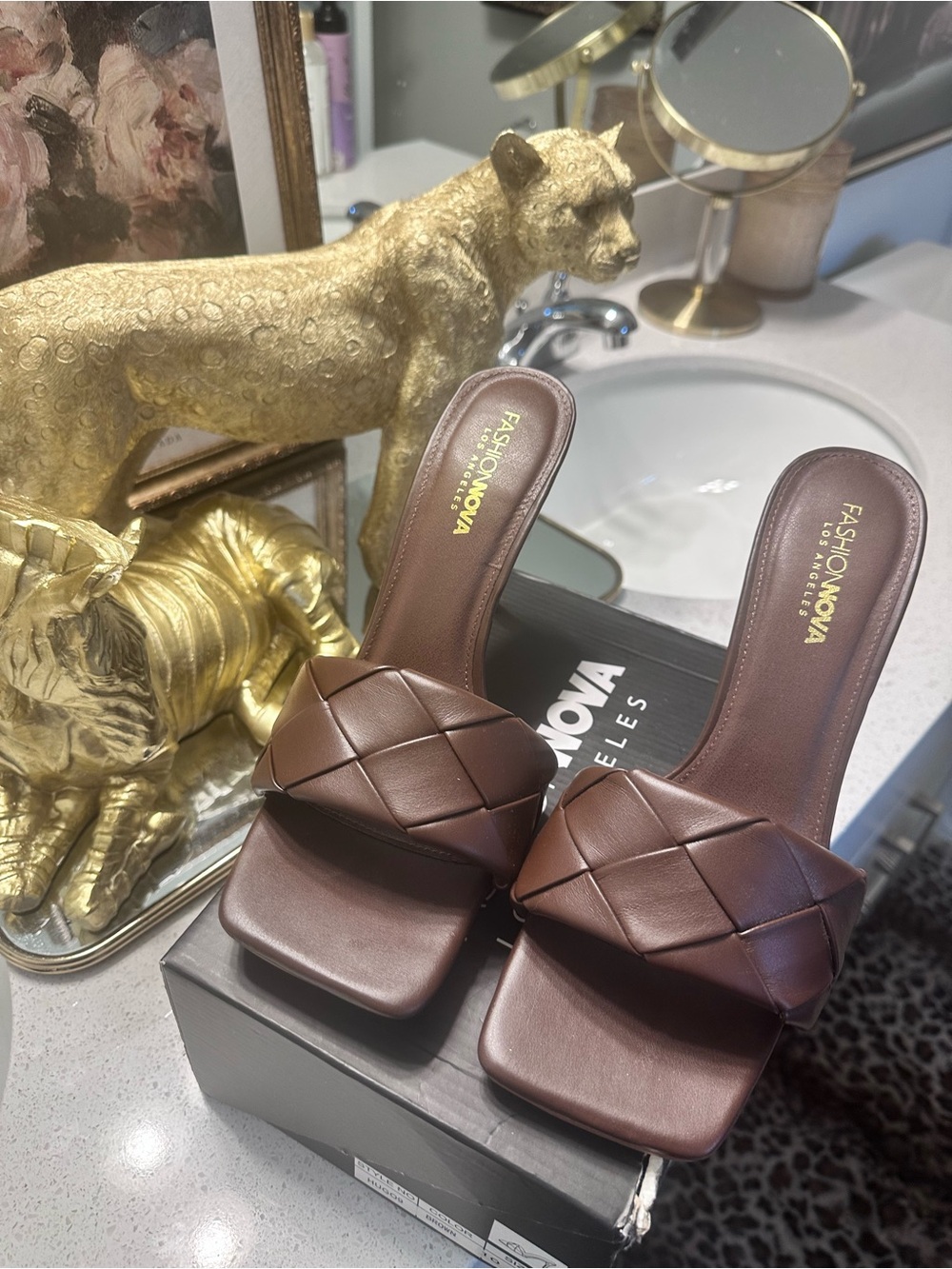 Fashion Nova Brown Kitten Heels